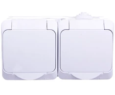 Schneider Electric Cedar Plus Hermetiškas dvigubas lizdas su atlenkiamąja užtūra 16A IP44 balta (WDE000522)