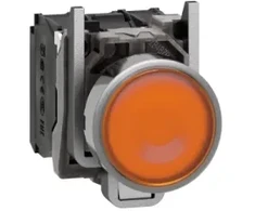 Schneider Electric Harmony XB5 Plokščias plastikinis mygtukas. oranžinė fi30 sklandžiai objektyvas integruotas LED 24 V AC/DC XB5FVB5
