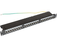Securitynet CCAS-PA6-24STP-O-2 Panel Cat. 6 19" 1U, 24xRJ45 FTP juoda su lentyna
