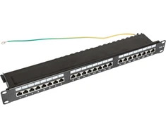 Securitynet CCAS-PA6-24STP-O-2 Panel Cat. 6 19" 1U, 24xRJ45 FTP juoda su lentyna