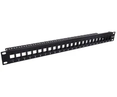 Securitynet CCAS-PAEM-24 Neįrengtas skydelis 19" 1U 24 prievadai, juodas