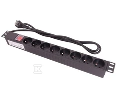 Securitynet TKH Maitinimo juosta 19 colių 8x230V su jungikliu LZ1U8GW