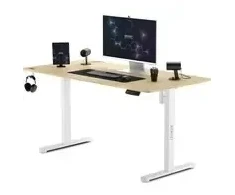 SENSE7 Nojo Sosna Pušdarbė balta / elektrai reguliuojamas aukštis / 140 x 70 cm / keliamoji galia 80 kg