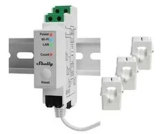 Shelly Pro 3EM 120A profesionalus elektros sąnaudų skaitiklis