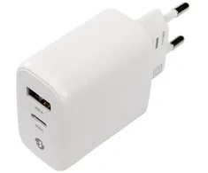 SHELLY GaN Charger 65W Baltas EU USB-C + USB-A Power Delivery Charger // SCHG65XEUX