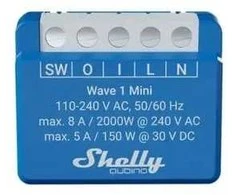 Shelly Qubino Wave 1 Mini LR išmanusis jungiklis Z-Wave Mėlyna