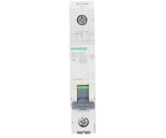 Siemens 5SL4106-7 grandinės pertraukiklis 1P C 6A 10kA AC 5SL4106-7