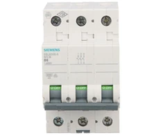 Siemens 5SL6306-6 Grandinės pertraukiklis 3P B 6A 6kA AC 5SL6306-6