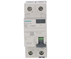 Siemens Liekamosios srovės grandinės pertraukiklis su viršsrovės elementu RCBO, tipas AC, 2P 25kA, 230V, 30m A5SV4312-0KL