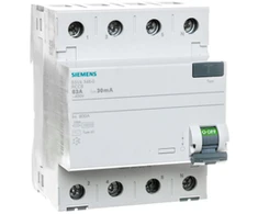 Siemens 5SV4346-0 Liekamosios srovės grandinės pertraukiklis 4P 63A 0,03A Tipas AC 30mA 400V SENTRON 5SV4346-0