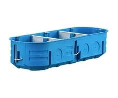 Simet 32324203 Triguba įleidžiamoji dėžutė, mėlyna, P3x60K, savaime gesinanti, be halogenų 32324203