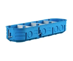 Simet 32326203 Keturguba įleidžiamoji dėžutė, 60 mm gipso kartono, mėlyna, P4x60K, savaime gesinanti, be halogenų 32326203