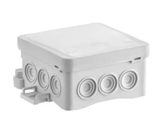 Simet 35360102 Sieninė dėžutė 75x40x75mm su integruotu kabelio sandarikliu, savaime užsifiksuojanti, be halogenų, FASTBOXiHOOK serijos, pilka IP54 NS5 35360102