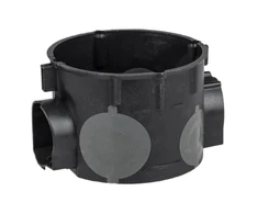 Simet 83106007 Įleidžiamoji dėžutė 60 mm plokštelė su pradurtomis membranomis, juoda, atspari vėjui E106-2K 83106007 /25 vnt./