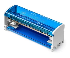 Simet 85141002 Dviejų polių modulinis paskirstymo blokas 2x (11x6mm2 2x25mm2 2x35mm2), skirtas TS35 ShNK bėgiui 2x15 85141002