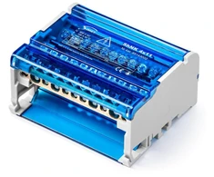 Simet 85143002 Keturių polių modulinis paskirstymo blokas 4x (7x6mm2 2x25mm2 2x35mm2), skirtas TS35 ShNK bėgiui 4x11 85143002