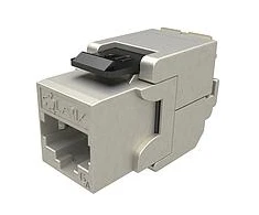 Solarix Cat.6A STP RJ45 savaime užsifiksuojantis Keystone modulis SXKJ-10G-STP-BK-SA