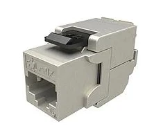 Solarix Cat.6A STP RJ45 savaime užsifiksuojantis Keystone modulis SXKJ-10G-STP-BK-SA