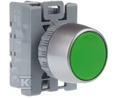 Spamel 22mm žalias valdymo mygtukas su grįžtamasis 1Z (SP22-KZ-10)