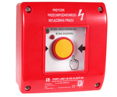 Spamel Rankinis priešgaisrinio jungiklio PWP1 (1NC) mygtukas su plaktuku ir CNBOP sertifikatu - 2LED žalia/raudona 230V