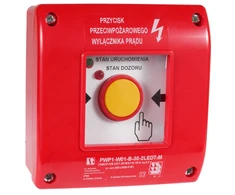 Spamel Rankinis priešgaisrinis jungiklis PWP1 (1NO ir 1NC) su CNBOP sertifikatu – 2LED žalia/raudona 24VDC