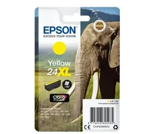 Spausdintuvas „Epson Elephant 24XL Claria Photo HD“ vienos spalvos geltono rašalo kasetė, didelės (D) talpos, geltona, pigmento pagrindo rašalas, 8,7 ml, 1 vnt., vienos pakuotės pakuotė
