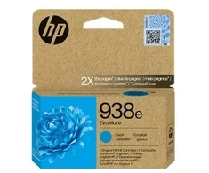 Spausdintuvas HP 938e EvoMore Cyan originali rašalo kasetė, didelės (XL) talpos, žydra, 1 vnt., 1650 puslapių, viename pakelyje
