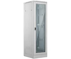 Spinta Alantec 42U 800x800, drzwi przednie szklane, drzwi tylne metalowe pełne, zamek, 4 belki nośne, cokół w zestawie, do samodzielnego montażu, spalva pilka, (SS-42U-800-800-03-S)