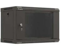 Prie sienos montuojama rack spintelė 19" 6U 540x350 juodos stiklinės durys LANBERG (plokšta pakuotė)