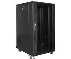 Rack tipo spintelė Lanberg FF01-6822-12B (22U; 19''; 1160 mm / 600 mm / 800 mm; pastatoma ant grindų; stiklinė; 800 kg; juoda)