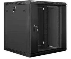 Rack tipo spintelė Lanberg WF01-6612-10B (12U; 635 mm / 600 mm / 600 mm; montuojama ant sienos; stiklinė; 19 colių; juoda)