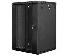 Rack tipo spintelė Lanberg WF01-6618-10B (18U; 901 mm / 600 mm / 600 mm; montuojama ant sienos; stiklinė; 19 colių; juoda)