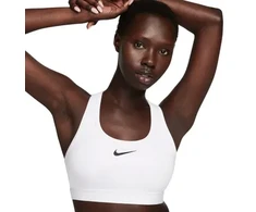 Vidutinio palaikymo sportinė liemenėlė Nike Swoosh, balta