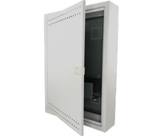 Korpuso spinta, telekomunikacinė spinta, FTTH 500x350x90, montuojama paviršiuje, perforuotos durys, 1 x lizdas. elektra, 14x lizdai Keystone ALANTEC