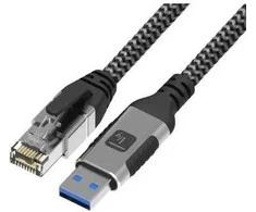 Techly ICOC U3A-RJ45-010 networking cable Juodas, Sidabrinis 1 m Cat6 F/UTP (FTP)