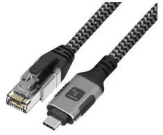 Techly ICOC U3C-RJ45-010 networking cable Sidabrinis, Juodas 1 m Cat6 F/UTP (FTP)