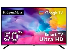 „Televizorius Kruger &amp; Matz“ 50 colių UHD Google televizorius 5.0 DVB-T2/T/C H.265 HEVC