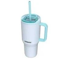 Termospuodelis su teleskopiniu šiaudeliu Kambukka Rio Tumbler 950ml Frosty Coconut