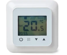 Termostatas HEATCOM, HC60, su ekranu, kabinamas, baltas