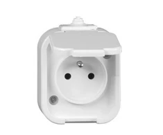 Solight Timex Elektro GNt-16B BI AMBER Lizdas hermetiškas vienvietis su/u IP44 su atvartu balta GNt-16B