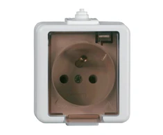 Timex Elektro GNT-16J L BI Jantar vienvietis lizdas 2P+Z atsparus purslams su dūmų gaubtu spalva balta GNT-16J L BI