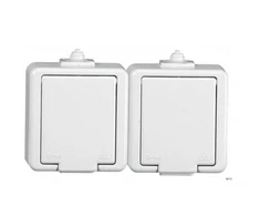 Timex Elektro Timex JANTAR Dvigubas lizdas/išvadas IP44 su dangteliu, baltas GNt-6J