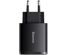TINKLO ĮKROVIKLIS Baseus kompaktiškas greitas įkroviklis CCXJ-E01 30W 2x USB-A 1x USB-C PD 3.0 QC 3.0 Juodas