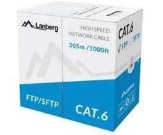 Tinklo kabelis Lanberg LCU6-11CU-0305-S (UTP; 305 m; kat. 6; pilkas)
