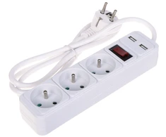 Blow PR-370WSP USB ilgintuvas 1.5m Baltas 3x1.5mm