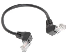 Goobay RB-LAN CAT 5e Jungiamasis laidas 1x 90 kampinis, U/UTP, juodas - Laido ilgis 0,25 m