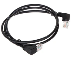 Goobay CAT 5e Jungiamasis laidas 1x 90 kampu, U/UTP, juodas - Laido ilgis 1 m