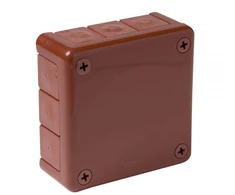Tuščia ant paviršiaus montuojama dėžutė su 12 įvadų VIPLAST VP-41 RUDA IP55 98x98x42mm 041-02
