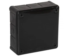 Tuščia ant paviršiaus montuojama dėžutė su 12 įvadų VIPLAST VP-51 Juodas IP55 118x118x46mm 051-05