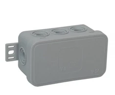 Tuščia ant paviršiaus montuojama dėžutė su 8 įvadais VIPLAST V8 click Pilkas IP54 80x45x41mm 038-03